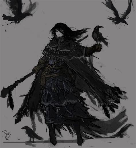 Creepy witch of the raven black rose